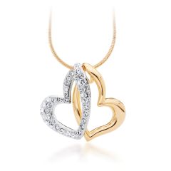 Crystal Pave Twin hearts Pendants