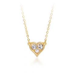 Triple Crystal Heart Pendant Gold Plated with Swarovski® Crystals