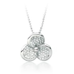 Flower Pave Pendant with Cubic Zirconia
