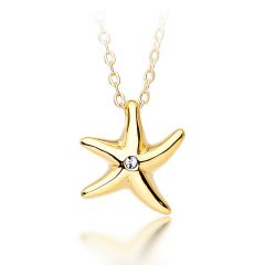 Studded Starfish Necklace Gold Plated with Swarovski® Crystals