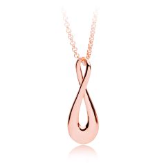 Fluid Infinity Drop Pendant Rose Gold Plated