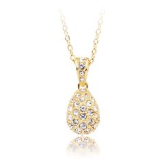 MYJS Heloise Crystal Pave Drop Pendant Gold Plated