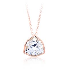 MYJS Trillion Brief Pendant with Clear Swarovski® Crystal Rose Gold Plated
