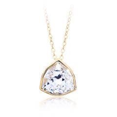MYJS Trillion Brief Pendant with Clear Swarovski® Crystal Gold Plated