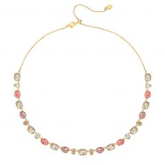 Festival Rose Necklace with Swarovski Crystals Gold Plated Bridal