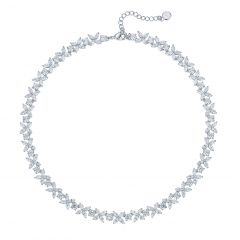 Victoria Necklace With Marquise Cz Rhodium Plated