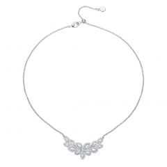 Baron Marquise Necklace with Swarovski Crystals Rhodium Plated Bridal