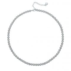 Tennis Necklace with Clear Swarovski Crystals Rhodium Plated Bridal