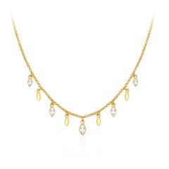 Mayfly Layer Necklace with Swarovski Crystals Gold Plated
