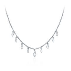 Mayfly Layer Necklace with Swarovski Crystals Rhodium Plated
