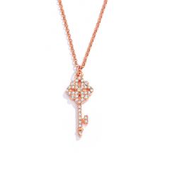 Victoria Key Pendant with Swarovski Crystals Rose Gold Plated