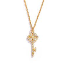 Victoria Key Pendant with Swarovski Crystals Gold Plated
