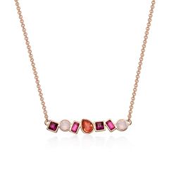 Luminous Necklace with Amethyst Harmonic Swarovski Crystals Rose Gold Plated