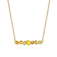 Luminous Necklace with Topaz Harmonic Swarovski Crystals Gold Plated