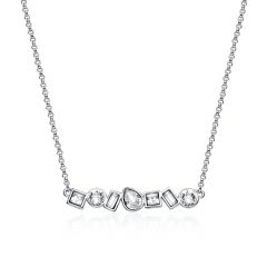 Luminous Necklace with Clear Swarovski Crystals Rhodium Plated