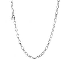Bold Link Carrier Necklace Chain Rhodium Plated