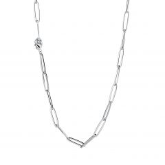 Statement Cable Carrier Necklace Chain Rhodium Plated
