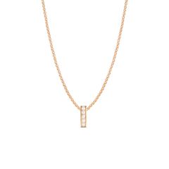 Metro Statement Carrier Necklace with Swarovski Crystals Rose Gold Plated