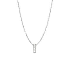 Metro Statement Carrier Necklace with Swarovski Crystals Rhodium Plated