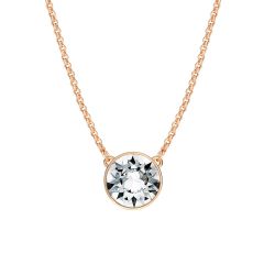 Bella 2 Carat Carrier Necklace with Swarovski Crystals Rose Gold Plated
