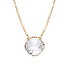 Cushion Carrier Necklace with Swarovski Crystals Rose Gold Plated