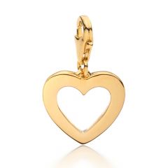 Minimal Open Heart Charm Large Gold Plated