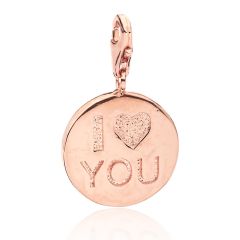 I Love You Charm Rose Gold Plated