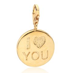 I Love You Charm Gold Plated