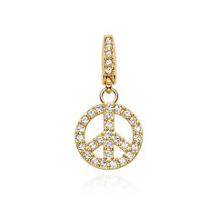 Affinity Peace Charm with Swarovski Crystals Gold Plated
