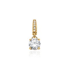 Affinity Round Solitaire CZ Charm Gold Plated