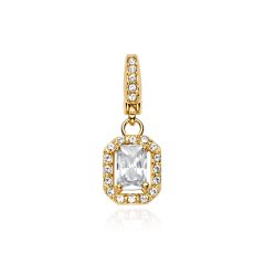 Affinity Elegance Baguette Charm with Cubic Zirconia Gold Plated