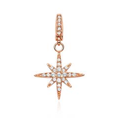 Affinity Polaris Star Charm with Swarovski Crystals Rose Gold Plated