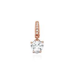 Affinity Heart Solitaire CZ Charm Rose Gold Plated