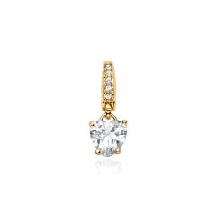 Affinity Heart Solitaire CZ Charm Gold Plated