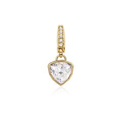 Affinity Mini Trillion Charm with Clear Swarovski Crystals Gold Plated
