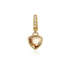 Affinity Mini Trillion Charm with Golden Shadow Swarovski Crystals Gold Plated