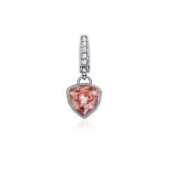 Affinity Mini Trillion Charm with Vintage Rose Crystals Rhodium Plated