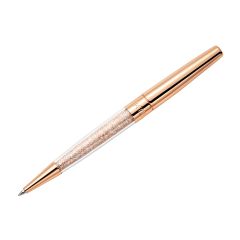 MYJS Crystal Brilliance Ballpoint Pen Rose Gold Plated with Clear Crystals
