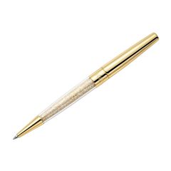 MYJS Crystal Brilliance Ballpoint Pen 16k Gold Plated with Clear Crystals