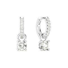 1.0 Carat DE VS+ IGI Certified Lab Grown Diamond Hoop Earrings Sterling Silver