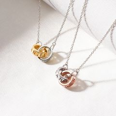 Interlocking circle sales necklace personalised