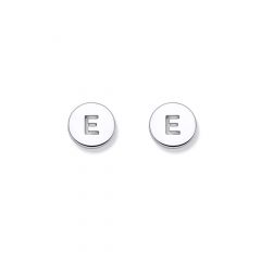 Personalised Holepunched Circle Button Stud Earrings in Sterling Silver