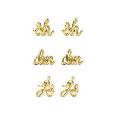 Calligraphy Initial Name Personalised Earrings in Sterling Silver