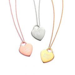 Personalised Statement Heart Tag Necklace in Sterling Silver